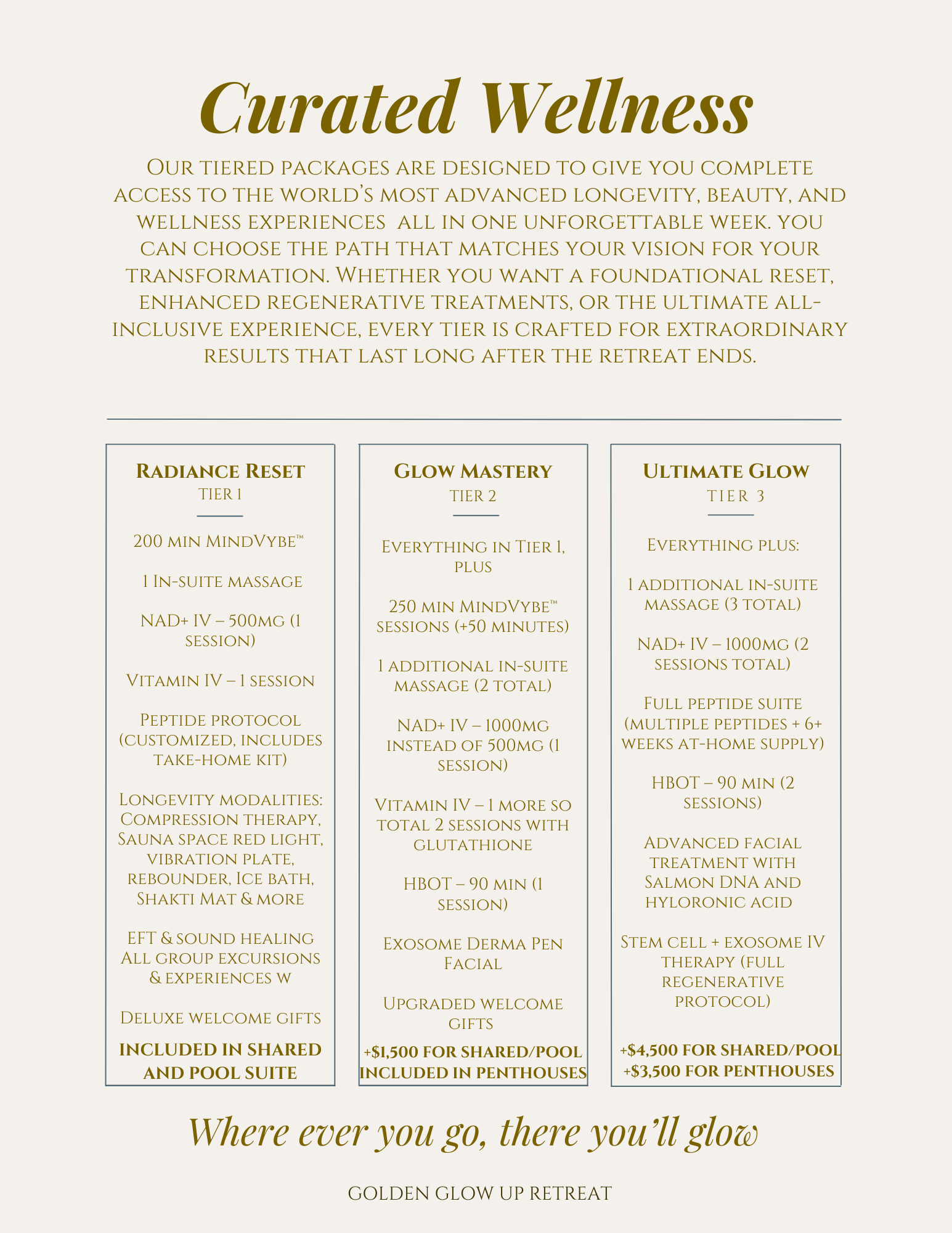 The Golden Glow Up retreat October 19-25