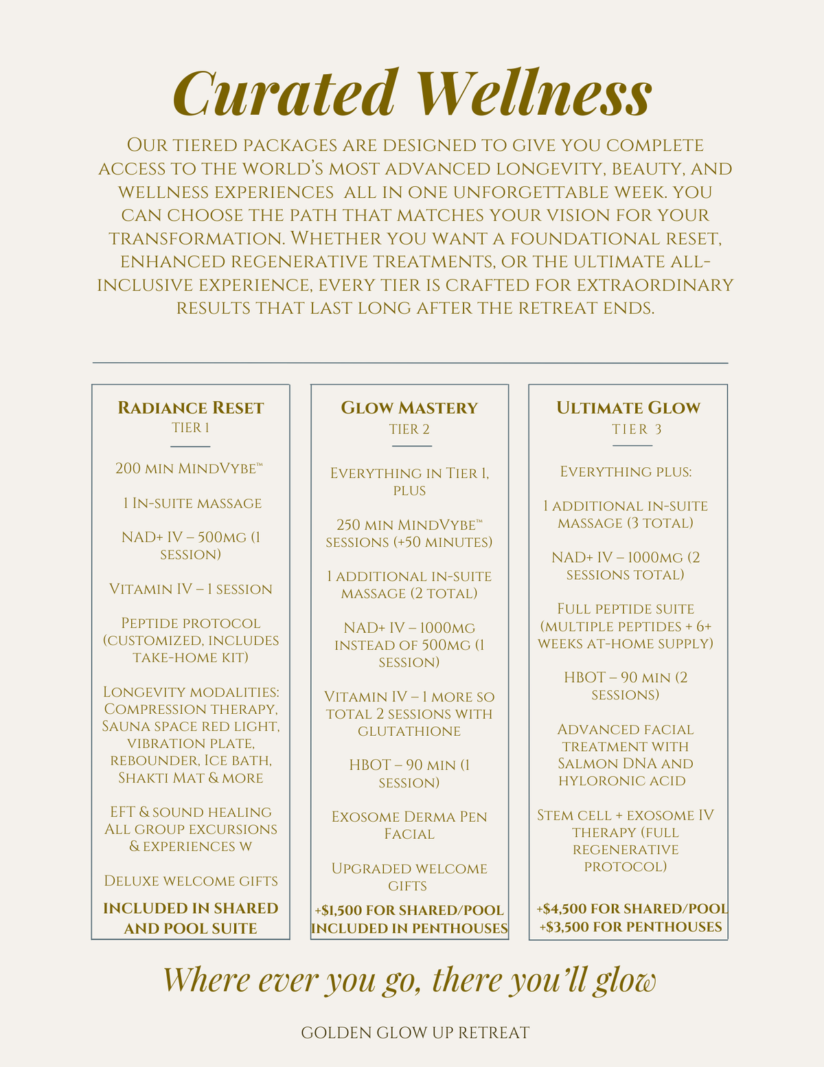 The Golden Glow Up retreat October 19-25